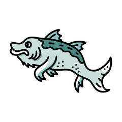 wolf fish icon, wolf fish vector illustration-simple illustration of wolf fish, perfect for wolf fish logos and icons