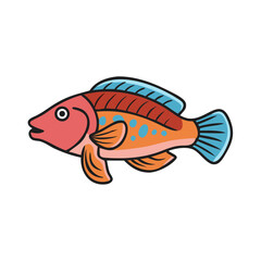 wrasse icon, wrasse vector illustration-simple illustration of wrasse, perfect for wrasse logos and icons