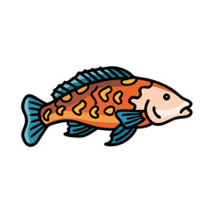 wrasse icon, wrasse vector illustration-simple illustration of wrasse, perfect for wrasse logos and icons
