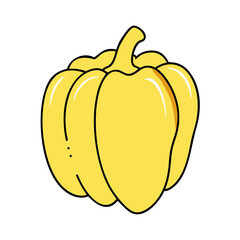 yellow bell pepper icon, yellow bell pepper vector illustration-simple illustration of yellow bell pepper, perfect for yellow bell pepper logos and icons