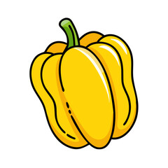 yellow bell pepper icon, yellow bell pepper vector illustration-simple illustration of yellow bell pepper, perfect for yellow bell pepper logos and icons