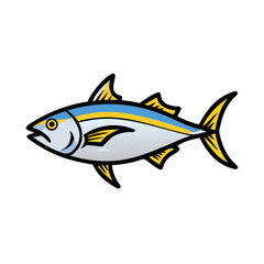yellowfin tuna icon, yellowfin tuna vector illustration-simple illustration of yellowfin tuna, perfect for yellowfin tuna logos and icons
