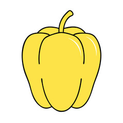 yellow bell pepper icon, yellow bell pepper vector illustration-simple illustration of yellow bell pepper, perfect for yellow bell pepper logos and icons