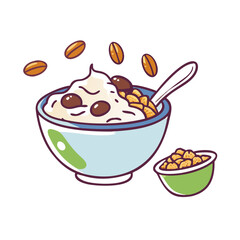 yogurt with granola icon, yogurt with granola vector illustration-simple illustration of yogurt with granola, perfect for yogurt with granola logos and icons