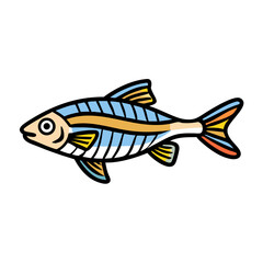 zebra danio fish icon, zebra danio fish vector illustration-simple illustration of zebra danio fish, perfect for zebra danio fish logos and icons