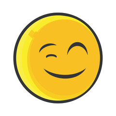 Fototapeta premium Relieved Satisfied Smiling Face