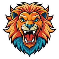 Obraz premium Fierce lion head illustration (1)