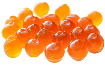 salmon roe - orange fish eggs isolated on white background