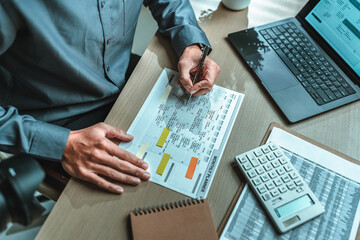 Businessman hand planning daily appointment and note at office desk. Planner plan Schedule Calendar and reminder. Business planning appointment concept.