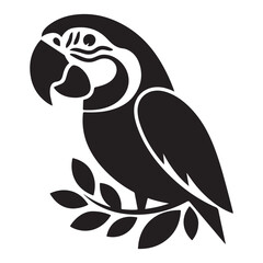 Parrot Head Silhouette Vector - Bold Tropical Bird Graphic