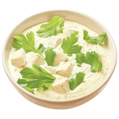 Creamy caesar dressing bowl a food photography minimalist style culinary concept