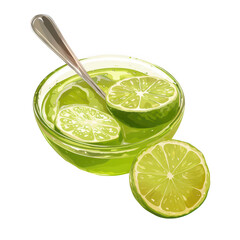 Citrus lime dipping sauce food photography clean environment top view culinary concept