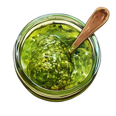 Pesto sauce preparation kitchen food image culinary art high-quality visual