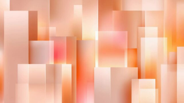 Minimalist Geometric Composition in Coral and Peach Tones