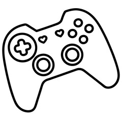 Heart Button Gaming Controller Outline