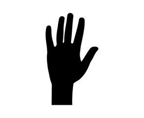 Black hand icon. Vector illustration