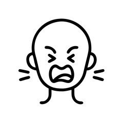 Fototapeta premium Shouting face expressing anger in a minimalistic style 