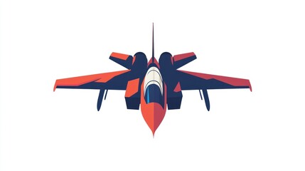 Red fighter jet graphic design