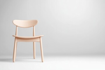 Light beige wooden chair against a plain white background.