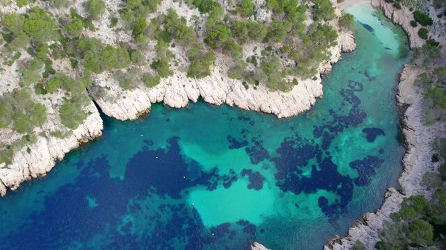 Aerial view above Les 3 Calanques de Cassis 