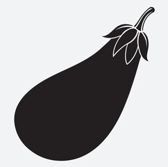 eggplant silhouette vector art illustration