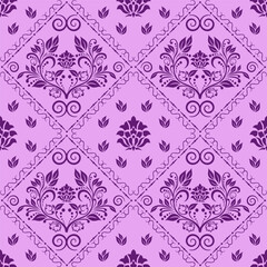 Seamless pattern with floral background. Petrykivka art. Abstract elegance seamless pattern with floral pink background. Ukrainian folk art