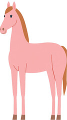 Pink Horse Illustration on Transparent Background