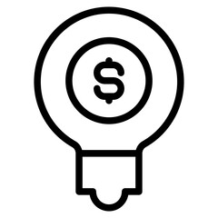 Idea money icon in vector illustration