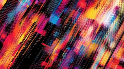 An abstract multicolored artistic composition using angled and layered textures