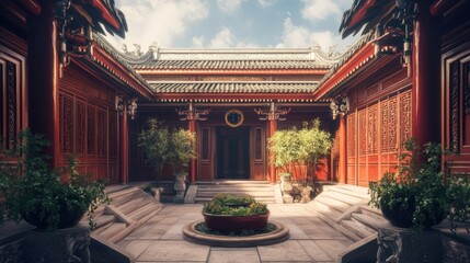 Fototapeta premium Tranquil Chinese Courtyard