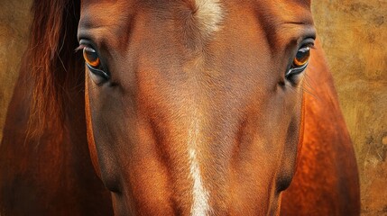 Close-up horse head, expressive eyes, detailed texture. Suitable for animal, equine, nature, or photography publications.
