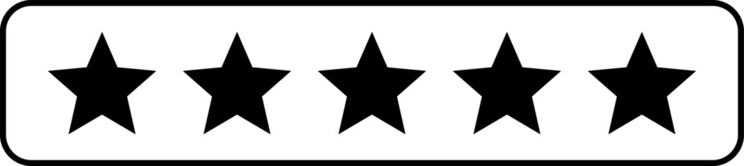 Reviewing star ratings. Star icons vector. Customer feedback concept. Vector 5 stars rating review. Quality shape design. Vector yellow isolated five stars. Online feedback.