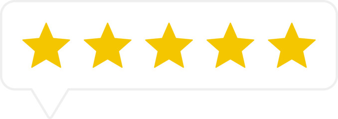 Reviewing star ratings. Star icons vector. Customer feedback concept. Vector 5 stars rating review. Quality shape design. Vector yellow isolated five stars. Online feedback.