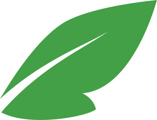 Simple green leaf vector. Ideal for eco-friendly branding, organic product labels, and nature-themed designs.