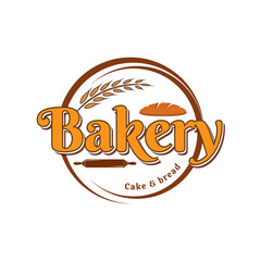 Bakery cake and bread vector logo template