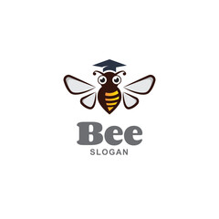 Bee graduation logo design template