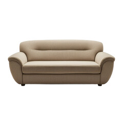 A modern sofa in a neutral color, isolated on a transparency background