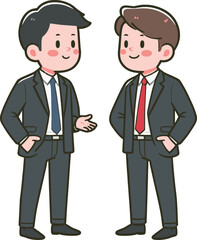 話をしている2人のビジネスマンのイラスト
