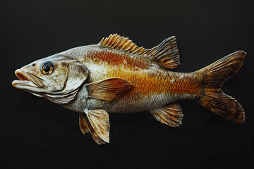 A detailed studio shot of a grouper.