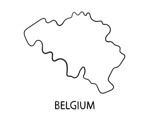 Black and white line drawing of Belgium