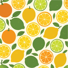 seamless pattern with citrus fruits