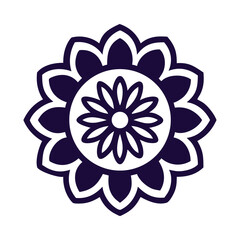 Indian Flower Circle Mandala Decorative Ornament Ethnic Petal Bloom Vector