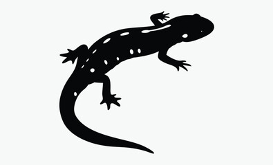 Salamander silhouette, salamander line art silhouette vector illustration 