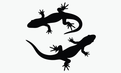 Salamander silhouette, salamander line art silhouette vector illustration 