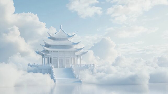 White Pagoda on a Cloud