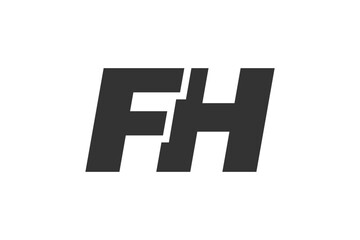 FH Techno Editable Font Logo For Corporate Branding. Bold, Futuristic Design With Unique Typographic Ideas. Minimal Custom Type And Dynamic Letter