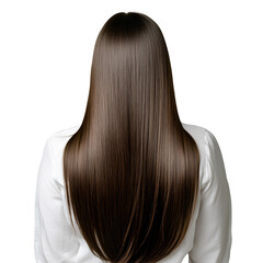 Naklejka premium Healthy Shiny Brown Hair Back View – Salon and Beauty Product Visual