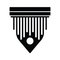 Kalimba Instrument Black Icon Isolated Vector Illustration