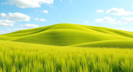 green field and blue sky