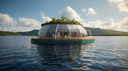 Floating eco-island powered by renewable tech


